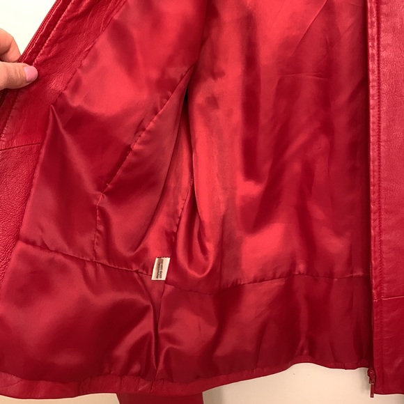 Genuine Leather Jacket Beautiful Red Perfect Fall Outfit - Picture 8 of 16